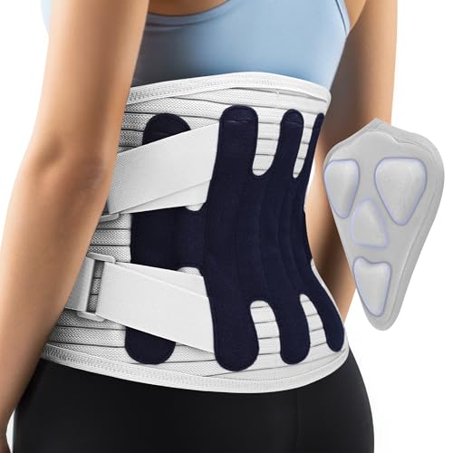 Back Brace for Lower Back Pain Relief,Lumbar Waist Support for women,Lower Back with 3D Lumbar Pad for Work Sports Sciatica, Scoliosis(Greyï¼L)