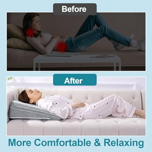 ROYALAY Adjustable Bed Wedge Pillow for Sleeping, Triangle Incline Wedge Pillow for Back Reduce Pressure, Memory Foam Pillow for Post Surgery, Back Support, Leg Elevation, Gerd Acid Reflux, Snoring