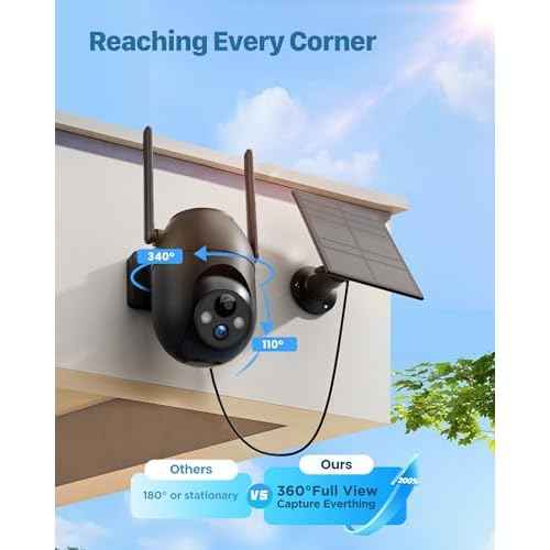 Security Cameras Wireless Outdoor Solar: 2K WiFi Camera for Home Security System - Battery Powered Cam IP66 Waterproof Motion Sensor - Camaras de Seguridad para Casa Inalambricas