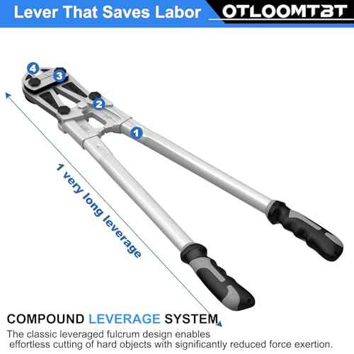 24 In Heavy Duty Bolt Cutter - Industrial Chromium Molybdenum Steel Ergonomic Design, Effortless Cutting for Locks, Chains, Fences & Rebars | Long Lifespan for Construction, Locksmiths & DIY