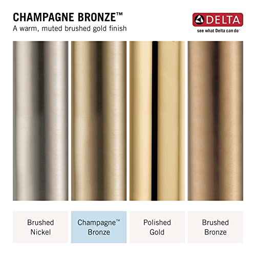 Delta Faucet Velum 18-Inch Single Towel Bar, Gold Bathroom Towel Holder, Wall Mounted Towel Rack, Towel Hanger, Champagne Bronze IAO20818-CZ