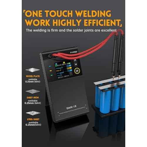 FNRSI Battery Spot Welder, 5000m Portable Handheld Spot Welder Double Pulse 4 Combination Gears Adjustable Spot Welding 0.1MM-0.25MM for Iron/Stainless Steel/Nickel Strip /18650 Battery Pack