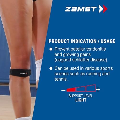 Zamst JK Band Sports Patella Band - Patella Knee Brace with Pressure Paid for Tendon Pain Relief - For Light Sports, Running, Hiking, Tennis, Athletics