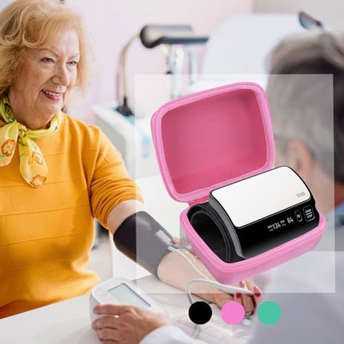 co2CREA Hard Case Replacement for OMRON Evolv Bluetooth Wireless Upper Arm Blood Pressure Monitor BP7000 HEM-7600T-BK (Pink Case)