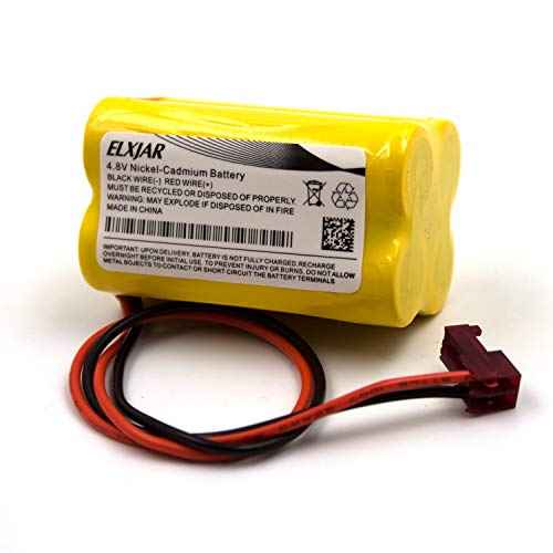 elxjar (5-Pack) 4.8V 800mAh Ni-CD Battery Pack Replacement for Sure-Lites SL026155 SL-026155 SL-026-155, Max Power 026-155 026155, Dantona Custom-63, OSI OSA163 Emergency Exit Lights