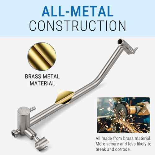G-Promise All Metal Shower Diverter with Low Holder, Extended 13.5 Inch, 3-Way Diverter Valve with Pause Mode for Handheld and Fixed Shower Heads ? 4-Setting Replacement Part (Brushed Nickel)