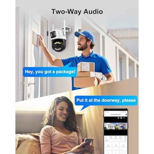 6MP Dual Lens Wireless Outdoor Security Camera Outdoor, WiFi Home Survaillance Camera, PTZ, 355¡ÆPan, 90¡Æ Tilt, Human Detection & Auto Tracking, 2-Way Audio, IP66, 24/7 Recording,Night Vision