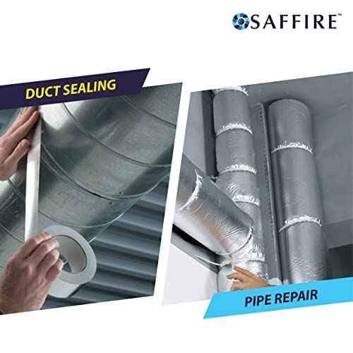 Saffire Heavy Duty HVAC Professional Aluminum Foil Tape 3-inch x 150 feet - Hot and Cold Air Ducts, Insulation and More (6 Pack)