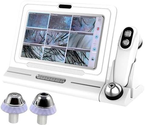 2 in 1 Scalp Analysis Machine & Skin Analysis Machine, 11-inch HD Screen and 16G Disk, 50X / 200X Dual Probes, 4 Spectrum Detection, for Hair Salon, SPA Beauty Shop