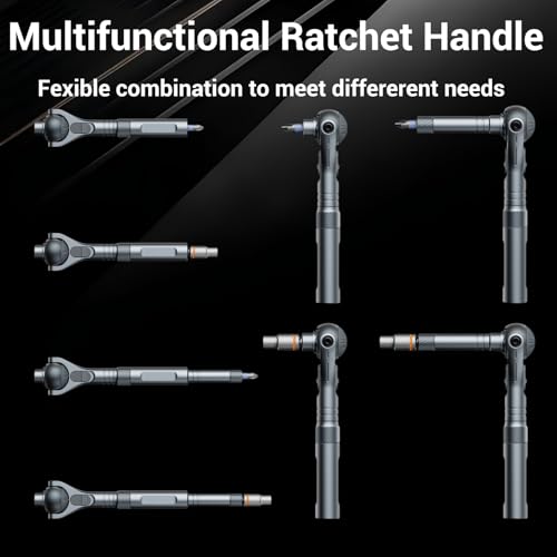Upgraded Magnetic Screwdriver Set, 40 in 1 Ratchet Screwdriver Set with Detachable Ratchet Handle, 180¡Æ Ratchet Head Precision Repair Tool Kit for Electrical,Automotive,Bicycle,Furniture Model Repair