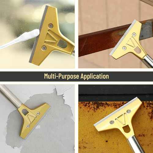 Bates- Razor Blade Scraper Tool, 4 Inch, Floor Razor Scraper Tool with 20 Extra Carbon Steel Blades and a Pair of Safety Gloves