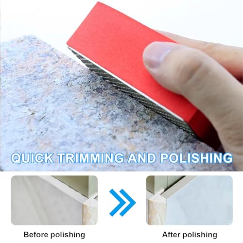 4Pcs Diamond Sanding Pads Diamond Hand Polishing Pads, Tile Sanding Block with High-Density Sponge for Ceramic Tile Glass Stone Marble Granite Metal Grinding (60#,100#,200#,400#)