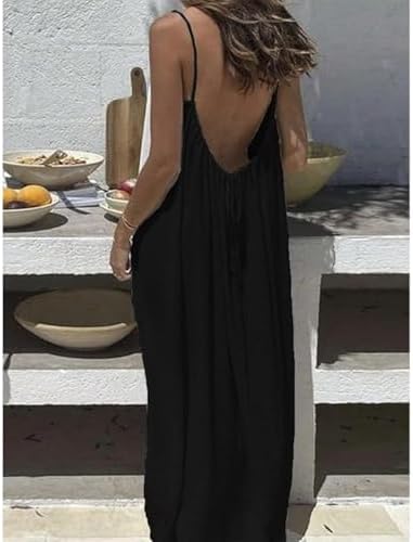 Womens Summer Casual Sleeveless Backless Cami Sundress 2026 Vacation House Dress