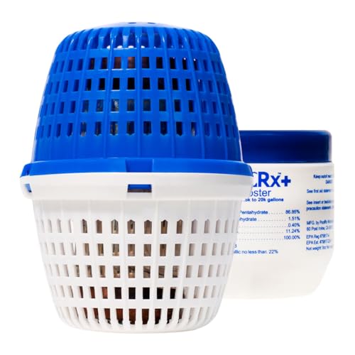 PoolRx+ Mineral Algaecide Unit + Booster Combo, Treats 7.5K-40K gallons for up to 6 Months, New Formula with Silver.