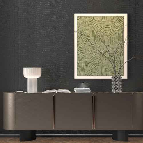 Black Wallpaper Peel and Stick Wallpaper Self Adhesive Removable Wall Paper Vintage15.7 x118 Textured Wallpapers Dark Black Contact Paper for Bedroom Cabinets and Drawers Vinyl Roll