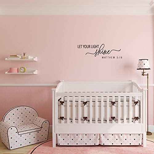 LET Your Light Shine Matthew 5:16 - Carved Vinyl Separated Letters Inspirational Words Bible Verse Quotes Christian Motto Wall Decal Art Letters