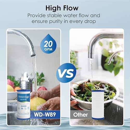 Waterdrop 4.5" x 10" AP810 Whole House 5 Micron Water Filter Cartridge, Sediment Water Filter Replacement Pack of 4