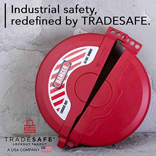 TRADESAFE Gate Valve Lockout - Lockout Tagout Valve for 5 inch to 6-1/2 inch Diameter Handles, OSHA Compliant Gas Lock, Impact Resistant Propane Tank Lock