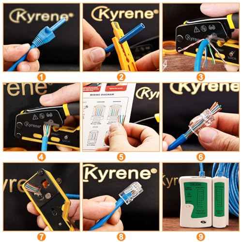Pass Through RJ45 Crimp Tool Kit, RJ45 Ethernet Crimper Cat5 Cat5e Cat6 Crimping Tool Kit