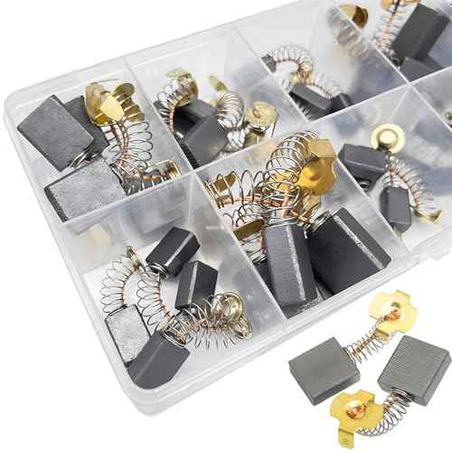 40pcs 10 Sizes Electric Motor Carbon Brushes for Replacement Repair Power Tools and Motors Part Such as Electric Hammer Drills, Circular Saws, Angle Grinders