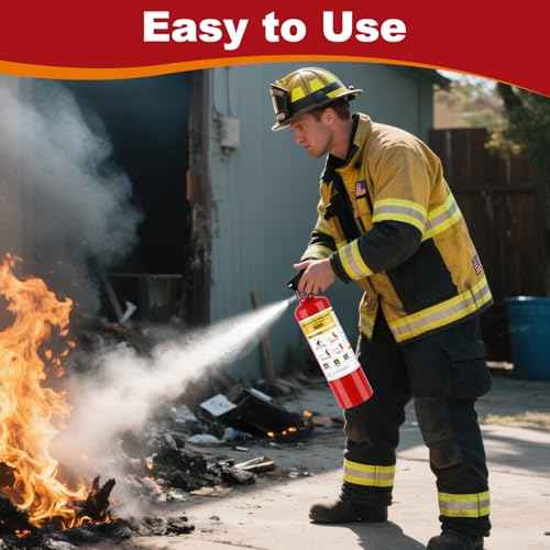 Dry Chemical Fire Extinguisher for Home & Vehicle - 1 Pack Class ABC Fire Extinguisher Spray with Quick-Release Handle, Multipurpose Heavy Duty Fire Extinguishers for Kitchen Boat Car & Garage