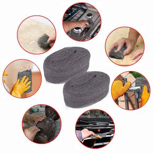 32FT Steel Wool Roll, antfees Steel Wool Fill Fabric Roll, Coarse Wire Wool Hardware Cloth DIY Kit, Gap Blocker for Holes Wall Cracks Vents in Garden House Garage (2 Rolls)