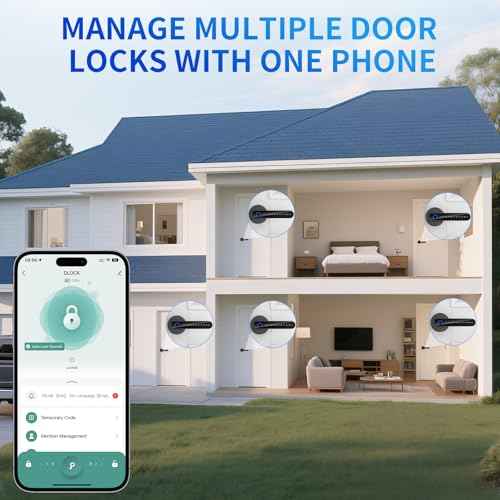 Fingerprint Door Lock- biometric Smart Door knob- passcode keypad Door Handle£¬for Bedroom Hotel Office Apartment (Black+WI-FI)
