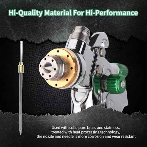 HVLP Spray Gun With 10Pcs 600ML Disposable Paint Cups, Automotive Gravity Feed Spray Gun Kit With 4 Nozzles,1.4/1.7/2.0/2.5mm, Sprayer Gun with Air Compressor Regulator for Auto Paint (Green)