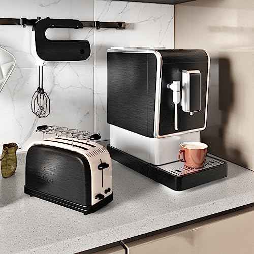 Black Stainless Steel Wallpaper Peel and Stick Backsplash Refrigerator Wrap Metallic Black Contact Paper for Cabinets Countertops Modern Furniture Upgrade Brushed Wallpaper Removable Film 15.75"¡¿78"
