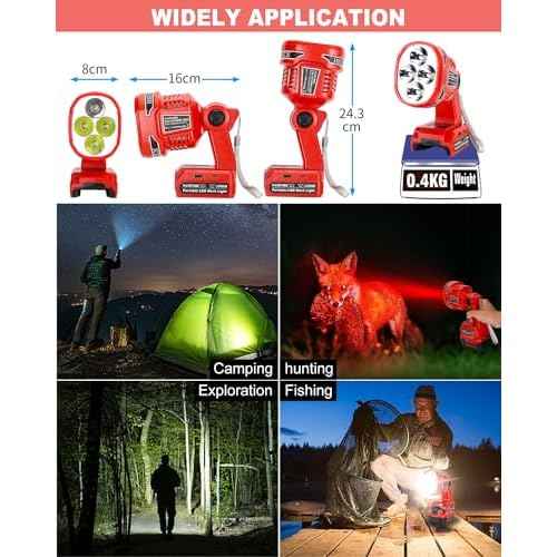 Cordless LED Flashlight for Craftsman V20 Battery, 22W LED Work Light with USB-A&USB-C 2.1A Fast Charging Ports for Jobsite, Car Repairing, Camping, Emergency