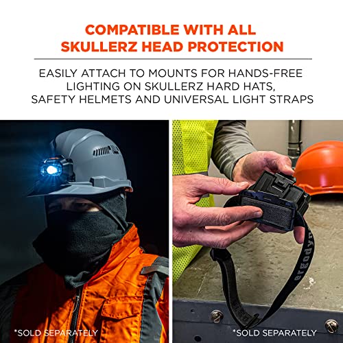 Ergodyne Skullerz 8978 Intrinsically Safe Hard Hat Headlamp Light, Compatible with Ergodyne Skullerz Hard Hats and Safety Helmets,Black