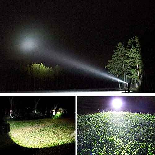 Bright Rechargeable Flashlight, Portable Handheld Spotlight Searchlight 10000mAh 1200LM with 3+4 LED Lights Modes, Waterproof Flashlight with USB Output Power Bank