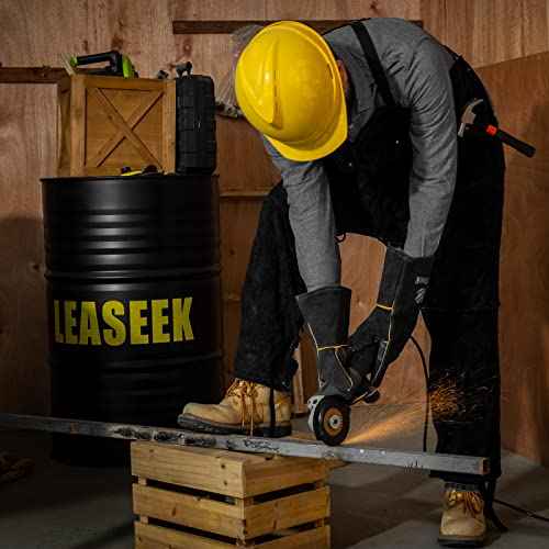 Leather Welding Apron Split Leg for Men and Women,Heavy Duty Cowhide Leather Welding Pants-Forging Apron