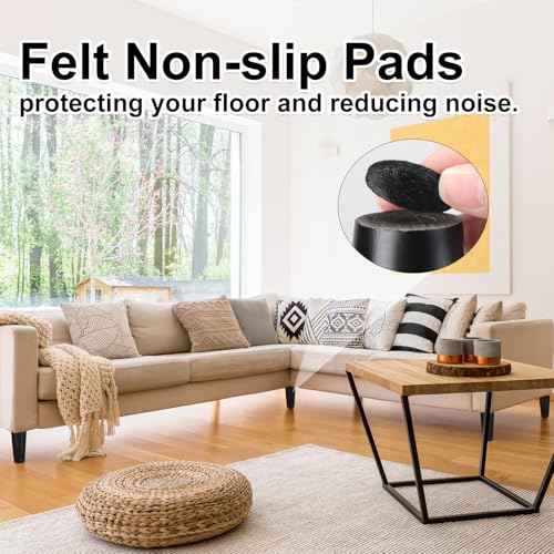Maitys 4 Inch Round Solid Furniture Legs Furniture Wooden Replacement Chair Feet Dresser Sofa Couch Legs Table Cabinet Footstool DIY Projects for Home (Black,24 Pcs)