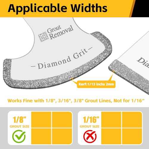 12 PCS Diamond Saw Blades for Oscillating Tool, Grout Removal Blade with 3 Adapters, Professional Multi Tool Blades Kit for Grout, Cement,Fit Milwaukee, Dewalt, Bosch, Ryobi