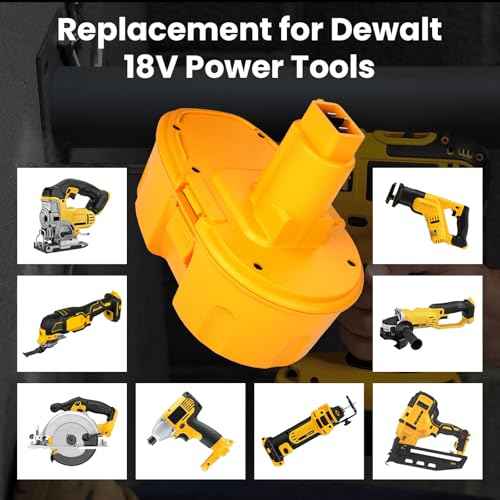 2-Pack 18V 3.6Ah DC9098 DC9099 Replacement Battery for Dewalt 18V Battery DC9096 DC9098 DC9099 DW9095 DW9096 DW9098 DE9038 Compatible with Dewalt 18 Volt Battery Tools Drills Drivers Wrench£¨Yellow£©