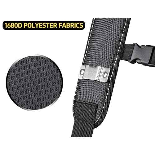 Professional 7-Piece Carpenter Electrician Tool Belt with Soft Padded Suspender for Men£¬Heavy Duty Construction, 35 Pockets£¬36"-50" (1, Black Suspender 1Pcs)