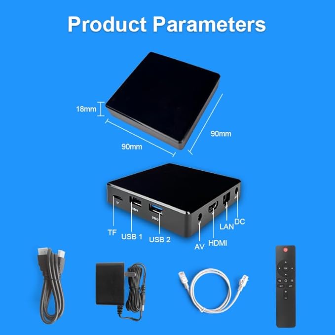 Lunzn Digital Signage Player Box 2+16G Non-Subscription CMS Advertising Media Player for TV Restaurant Menu Display Box (YM06)