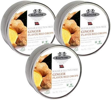 Simpkins Sugar and Gluten Free Ginger Drops 175g - 3 pack