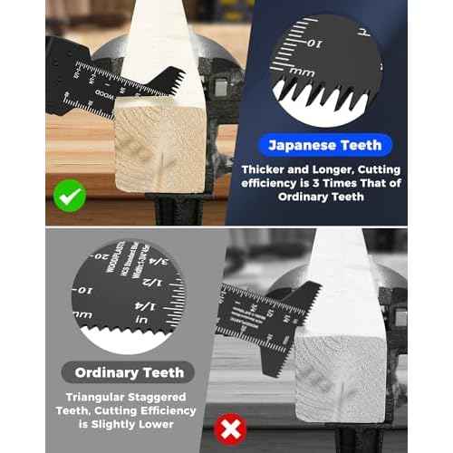 GORWARE Multitool Blades, 60PCS Japanese Tooth Blades for Wood Plastic, Universal Oscillating Tool Blades Fit Milwauke, Worx, Rockwell, Rigid