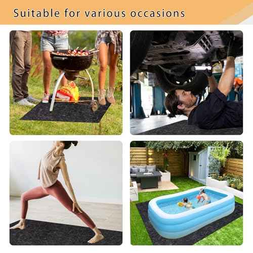 Qivine Outdoor Storage Shed Mat 6¡¿4 Ft, Waterproof Carport Flooring Mats, Anti-Slip Patio Furniture Carport Pad with Thickened Soft for Dust, Oil, Protection, Storage Building
