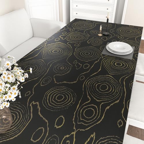 Black Wood Contact Paper for Countertops Gold Growth Ring Wood Wallpaper Removable Self Adhesive Vintage Stick on Wallpaper for Cabinets Table Walls Wooden Grain Wall Covering 15.75"x78"