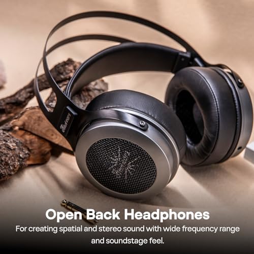 Linsoul Kiwi Ears Altruva Over Ear Headphone, Hi-Fi 50mm Dynamic Driver Monitoring (BlackGrey) Tripowin Nova Monitor Headphone Cable, Over-Ear Wired(4.4mm, Black)