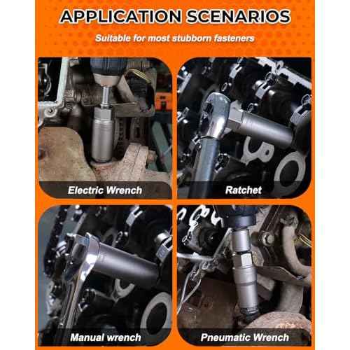 Deep Bolt Extractor Set,16 PCS Impact Bolt & Nut Remover Set, Stripped Lug Nut Remover, Extraction Socket Set for Removing Spark Plug, Damaged Rounded-Off Bolts, Nuts, Studs, Threaded Tubes