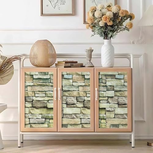 Tatyanna Brick Wallpaper Peel and Stick Wallpaper 17.7inch x 196.8inch Stone Contact Paper Faux Brick Stone Wall Paper Stick and Peel Self Adhesive Removable Backsplash Decor Waterproof Vinyl Wrap