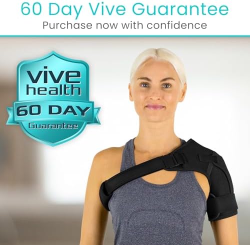 Vive Shoulder Brace for Women & Men - Injury Recovery Compression Support Sleeve - for Rotator Cuff Injuries, Arthritis, Sprain, Dislocation, PT - Targeted Inflammation Pain Relief (Black, Large)
