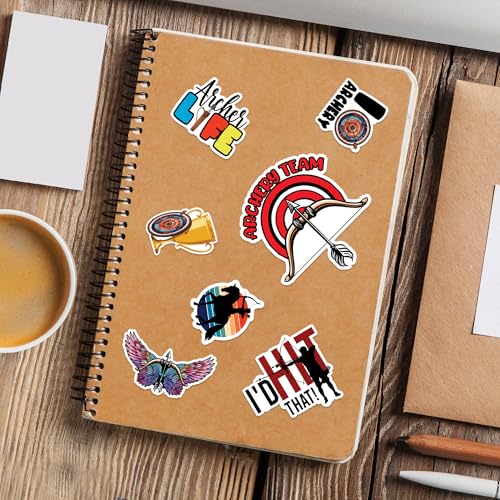 Archery Stickers 50 Pieces Vinyl Waterproof Decal for Laptop Water Bottle Phone Car Window Bike Motorcycle Stakeboard Scrapbook Archer Sticker Gifts for Kid Teen Adult