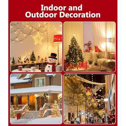 164FT 1000LED Warm White Christmas Lights Outdoor with 8 Modes, IP44 Waterproof Plug in Christmas Tree Light Fairy String Lights for Christmas, Patio, Garden, Indoor Outdoor Decor