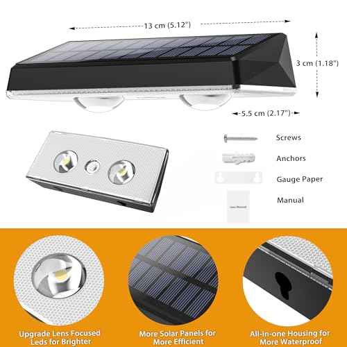 Solar Fence Lights Outdoor 20-Pack | IP67 Waterproof Solar Wall Light | Dusk to Dawn Auto On/Off 12+ Hours for Outside/Backyard/Railing/Step/Patio/Deck/Pool (Warm White & RGB 7 Colors)