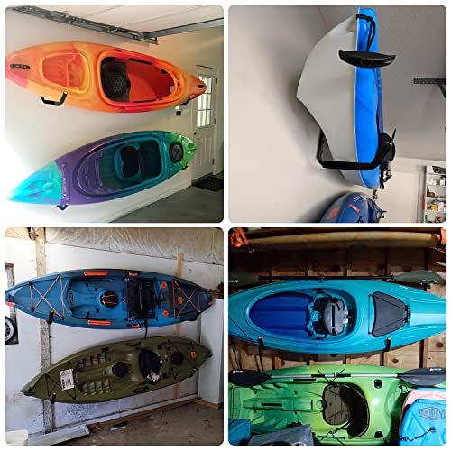GEEDAR 100 LB Capacity (15") Heavy Duty Garage Storage Hooks (4packs) Kayak Storage Hanger Wall Mounted Rack for Hanging Ladders, Bikes